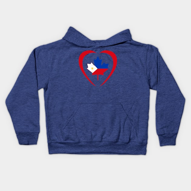 Filipino Canadian Multinational Patriot Flag (Heart) Kids Hoodie by Village Values